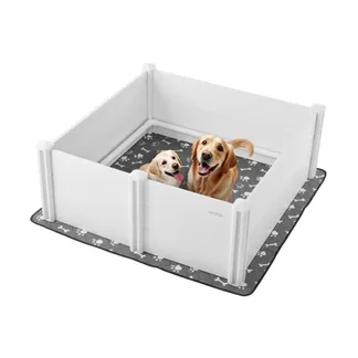 VEVOR Wurfkiste für Hunde, 122x122x46cm, Welpenlaufstall aus Kunststoff-PVC mit höhenverstellbarer Tür & waschbarer Pipi-Unterlage, verformungssicherer Welpenkiste für große Hunde, Milchweiß VEVOR Wurfkiste für Hunde, 122x122x46cm, Welpenlaufstall aus Kunststoff-PVC mit höhenverstellbarer Tür & waschbarer Pipi-Unterlage, verformungssicherer Welpenkiste für große Hunde, Milchweiß