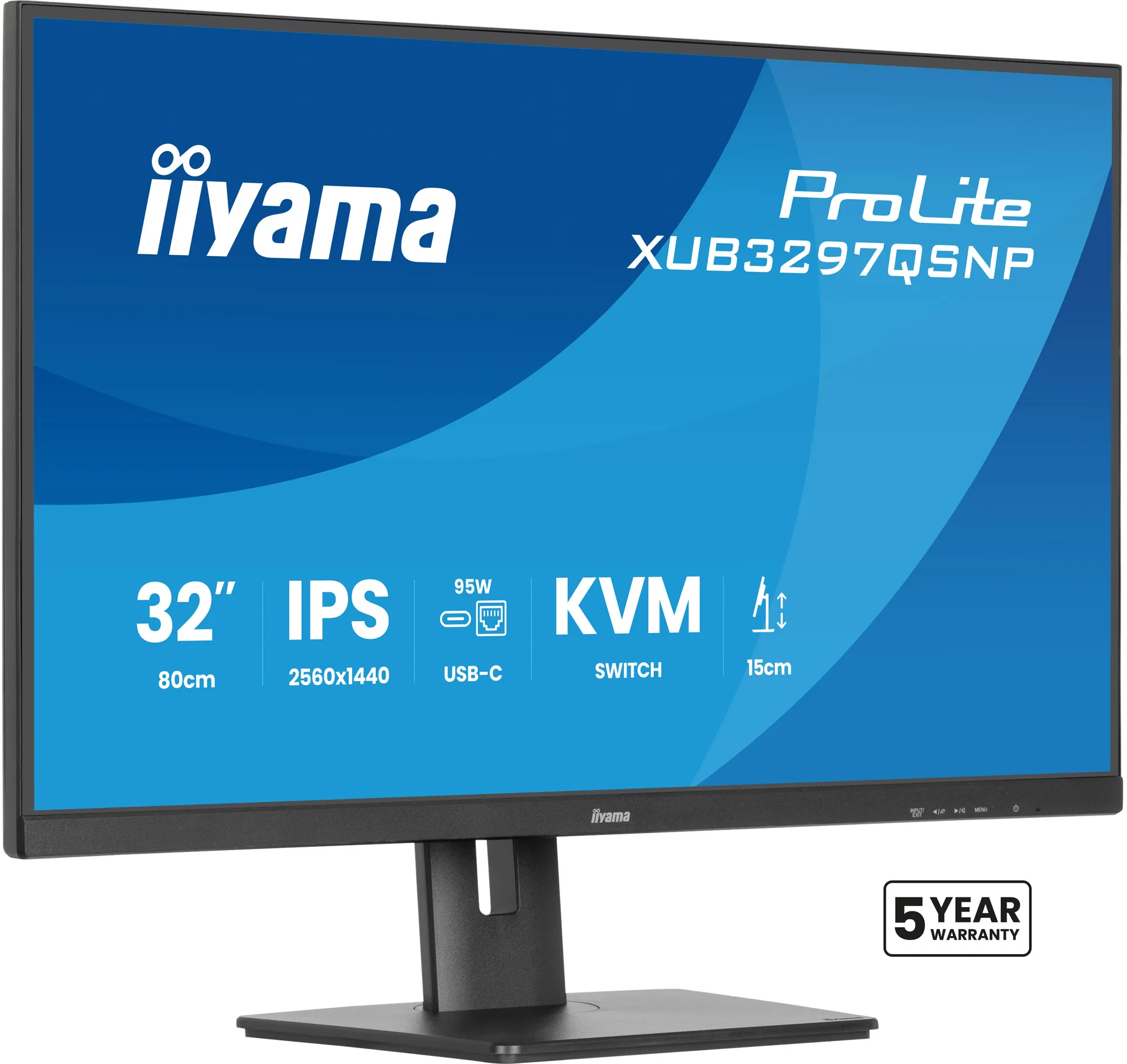 iiyama ProLite Ein 32″ (80 cm) Monitor mit QHD IPS-Panel-Technologie, USB-C-Dock, KVM-Switch, RJ45 (LAN) und 95W Stromversorgung iiyama ProLite Ein 32″ (80 cm) Monitor mit QHD IPS-Panel-Technologie, USB-C-Dock, KVM-Switch, RJ45 (LAN) und 95W Stromversorgung