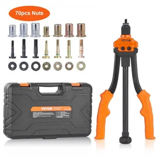 VEVOR Nietmutternzange-Set Blindnietmutternzange 350 mm, Nietenzange 7 Sätze von Muttern & Dornen, Nietmutterwerkzeug M6 M8 M10 Profi Handnietzange, Nietmaschine Gewinde Nuss Nieten Hebelnietzange VEVOR Nietmutternzange-Set Blindnietmutternzange 350 mm, Nietenzange 7 Sätze von Muttern & Dornen, Nietmutterwerkzeug M6 M8 M10 Profi Handnietzange, Nietmaschine Gewinde Nuss Nieten Hebelnietzange