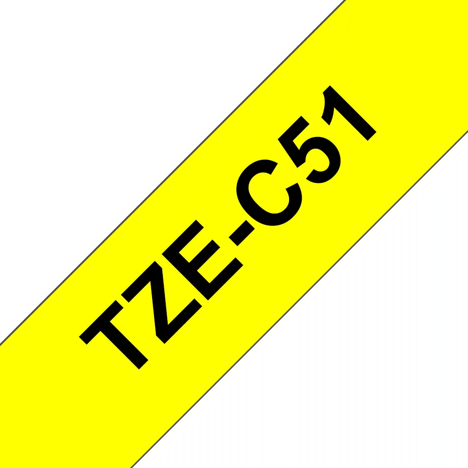 Brother TZE-C51 Etiketten erstellendes Band Schwarz auf fluoreszierendem Gelb Brother TZE-C51 Etiketten erstellendes Band Schwarz auf fluoreszierendem Gelb