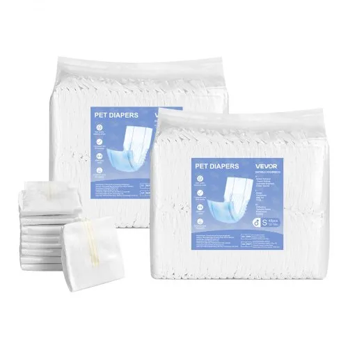 VEVOR Hundewindeln, 30,48-48,26 cm Taillenumfang, Einwegwindeln, Rüdenwindeln, 360° auslaufsichere Bauchbänder mit Nässeindikator für Rüden, Training, Inkontinenz, S, 2 Packungen à 48 Stk. VEVOR Hundewindeln, 30,48-48,26 cm Taillenumfang, Einwegwindeln, Rüdenwindeln, 360° auslaufsichere Bauchbänder mit Nässeindikator für Rüden, Training, Inkontinenz, S, 2 Packungen à 48 Stk.