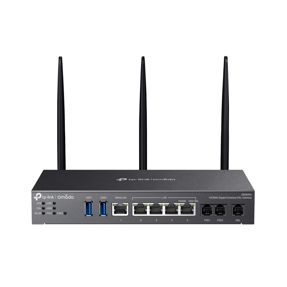 OMADA – DR3650v – Omada AX3000 Desktop DSL Gateway OMADA – DR3650v – Omada AX3000 Desktop DSL Gateway
