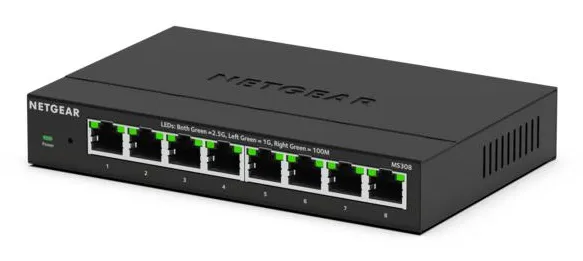 NETGEAR MS308 Unmanaged 2.5G Ethernet (100/1000/2500) Schwarz NETGEAR MS308 Unmanaged 2.5G Ethernet (100/1000/2500) Schwarz