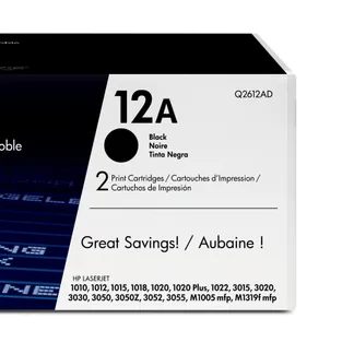 HP 12A 2er-Pack Schwarz Original LaserJet Tonerkartuschen HP 12A 2er-Pack Schwarz Original LaserJet Tonerkartuschen