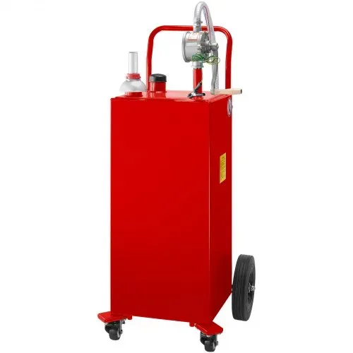 VEVOR Fuel Caddy Kraftstoffspeichertank 132 L 4 Räder mit manueller Pumpe, Rot – Bild 8