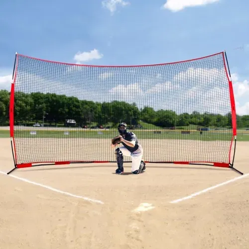 VEVOR Barrikaden-Backstop-Netz, Ballsport-Absperrnetz, 507 x 140 x 312 cm Tragbare Übungsausrüstung mit Tragetasche, Schutzschirm für Baseball, Softball, Fußball Training für den Garten – Bild 7