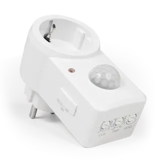 Zwischenstecker McPower, 120° Bewegungsmelder, 1.200W, weiß Zwischenstecker McPower, 120° Bewegungsmelder, 1.200W, weiß