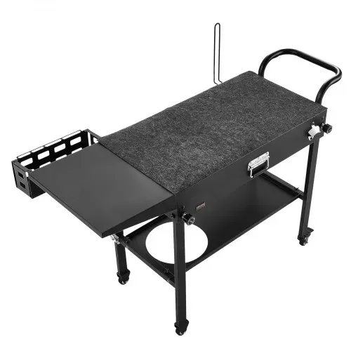 VEVOR Grillwagen Outdoor 787x432 mm (Tischplattengröße), Klappbarer Grilltisch mit Taschentuchhalter & Haken & Rädern & Seitentisch, Grillvorbereitungstisch Servierwagen für Picknick Küche Garten – Bild 8