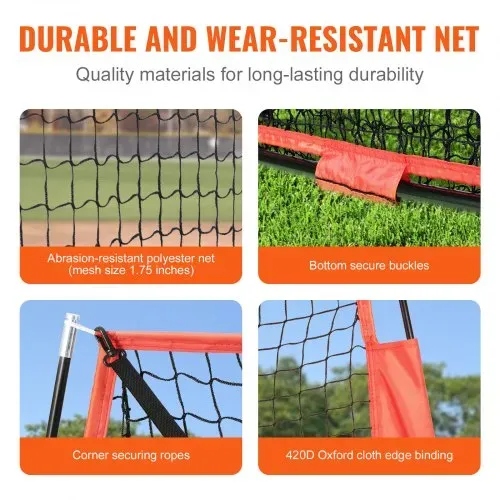 VEVOR 244 x 106 x 211 cm Baseball-Softball-Übungsnetz, Tragbares Baseball-Trainingsnetz zum Schlagen, Fangen, Pitchen, Backstop-Ausrüstung mit Bogenrahmen, Tragetasche, Schlagzone, Bällen, Ballsammler – Bild 3
