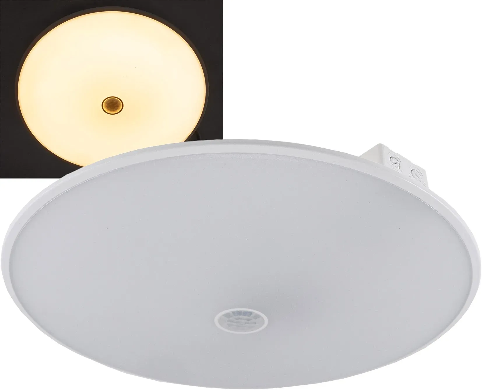 LED Deckenleuchte “GRACIOSA” 26cm 15W, 1157lm, 3000K, PIR-Bewegungsmelder LED Deckenleuchte “GRACIOSA” 26cm 15W, 1157lm, 3000K, PIR-Bewegungsmelder