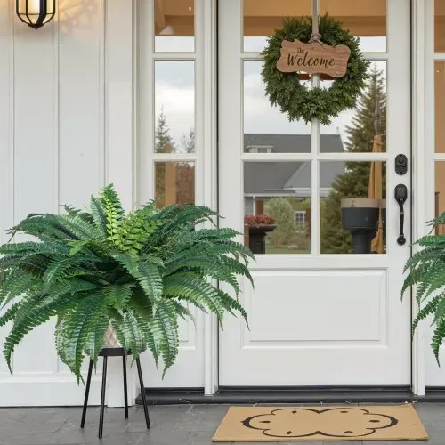 VEVOR Künstliche Farne, 2 Stk., Durchmesser 110-120 cm, künstliche Boston-Farn, Kunstpflanze als Wanddekoration mit 50 Zweigen, Kunstfarn für Zuhause & Büro (ohne Blumentopf) – Bild 7