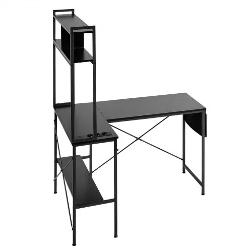 VEVOR Gaming Tisch L Form 1,2 m, Eck-Computertisch mit Monitorständer, Steckdosen, Verschiebbarem CPU-Ständer & Ablage, Eckschreibtisch 68 kg Tragfähigkeit, Gamertisch für Homeoffice – Bild 10