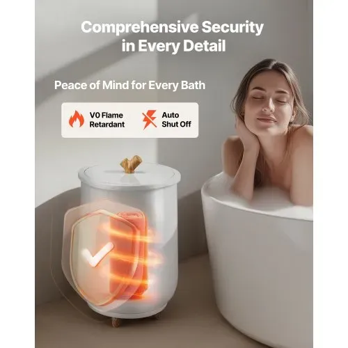 VEVOR Handtuchwärmer Eimer Wärmegerät 20 L mit LED-Licht & automatische Abschaltung & Temperatureinstellung, Towel Warmer für Spa Badezimmer Waschküche Grau, zum Erwärmen von Handtüchern – Bild 3