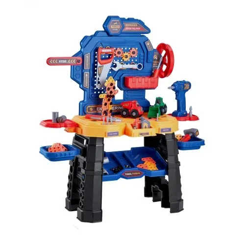 VEVOR Kinder-Werkbank, 181-teilig, Werkzeugbank mit realistischen Werkzeugen und elektrischer Bohrmaschine, Bauwerkzeuge für Kinder, Kleinkind-Werkbank-Lernspielzeug für Kinder ab 3 Jahren – Bild 9