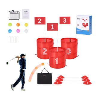 VEVOR Golfspiel Set, 3-Loch-Golfplatz, Übungsspiele für Golf im Eimer, Golf-Chipping-Spiel für den Außenbereich, tragbares Outdoor-Golfspiel für Rasen, Hof, Camping, Park, Strand VEVOR Golfspiel Set, 3-Loch-Golfplatz, Übungsspiele für Golf im Eimer, Golf-Chipping-Spiel für den Außenbereich, tragbares Outdoor-Golfspiel für Rasen, Hof, Camping, Park, Strand
