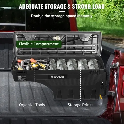 VEVOR Lkw-Ladefläche Aufbewahrungsbox, abschließbarer Deckel, wasserdichte ABS Radkasten Werkzeugkasten 25 L mit Passwort Vorhängeschloss, kompatibel mit Dodge Ram 1500 2019-2021, Beifahrerseite – Bild 4