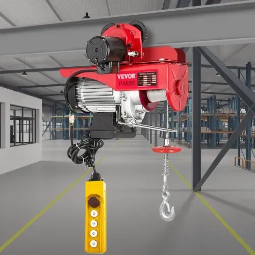 VEVOR Elektrische Seilwinde 220 V Elektrischer Kettenzug 1000 kg 1800 W mit kabelgebundener Fernbedienung 1,4 m Elektrische Winde für Werkstatt, Garage, Lager, Industrie, Heben schwerer Lasten – Bild 7