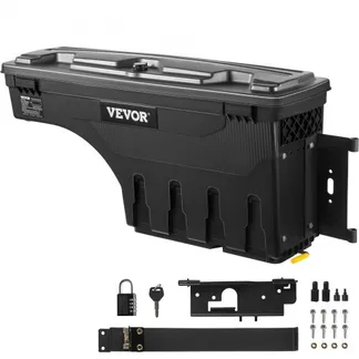 VEVOR Lkw-Ladefläche Aufbewahrungsbox, abschließbarer Deckel, wasserdichte ABS Radkasten Werkzeugkasten 25 L mit Passwort Vorhängeschloss, kompatibel mit Dodge Ram 1500 2019-2021, Beifahrerseite VEVOR Lkw-Ladefläche Aufbewahrungsbox, abschließbarer Deckel, wasserdichte ABS Radkasten Werkzeugkasten 25 L mit Passwort Vorhängeschloss, kompatibel mit Dodge Ram 1500 2019-2021, Beifahrerseite