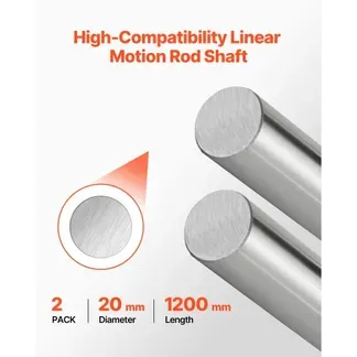 VEVOR Linearwellen, 20×1200 mm, Präzisionswelle aus SFC20-Kohlenstoffstahl, rostfrei & hochpräzise, Welle mit hoher Härte, Runde Stange für Schneid-, Schleif-, Fräs- & Bohrmaschinen, 2er-Pack VEVOR Linearwellen, 20×1200 mm, Präzisionswelle aus SFC20-Kohlenstoffstahl, rostfrei & hochpräzise, Welle mit hoher Härte, Runde Stange für Schneid-, Schleif-, Fräs- & Bohrmaschinen, 2er-Pack