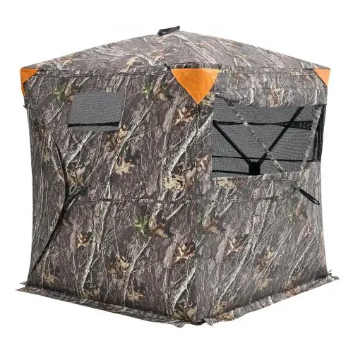 VEVOR Jagdzelt Jagdversteck, 2-3 Personen tragbares Tarnzelt, 270° durchsichtiges Bodenversteck, geeignet für die Truthahn- und Hirschjagd, Jagdunterstand mit Tragetasche, 148 x 148 x 170 cm – Bild 9