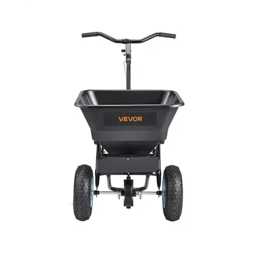 VEVOR Streuwagen, 45 kg Fassungsvermögen, Düngerstreuer, 0–3 m Streubreite, Schleuderstreuwagen mit 33 cm Luftreifen, Saatgutstreuer mit Einfülltrichter, als Aussaathilfe oder Düngerwagen – Bild 9