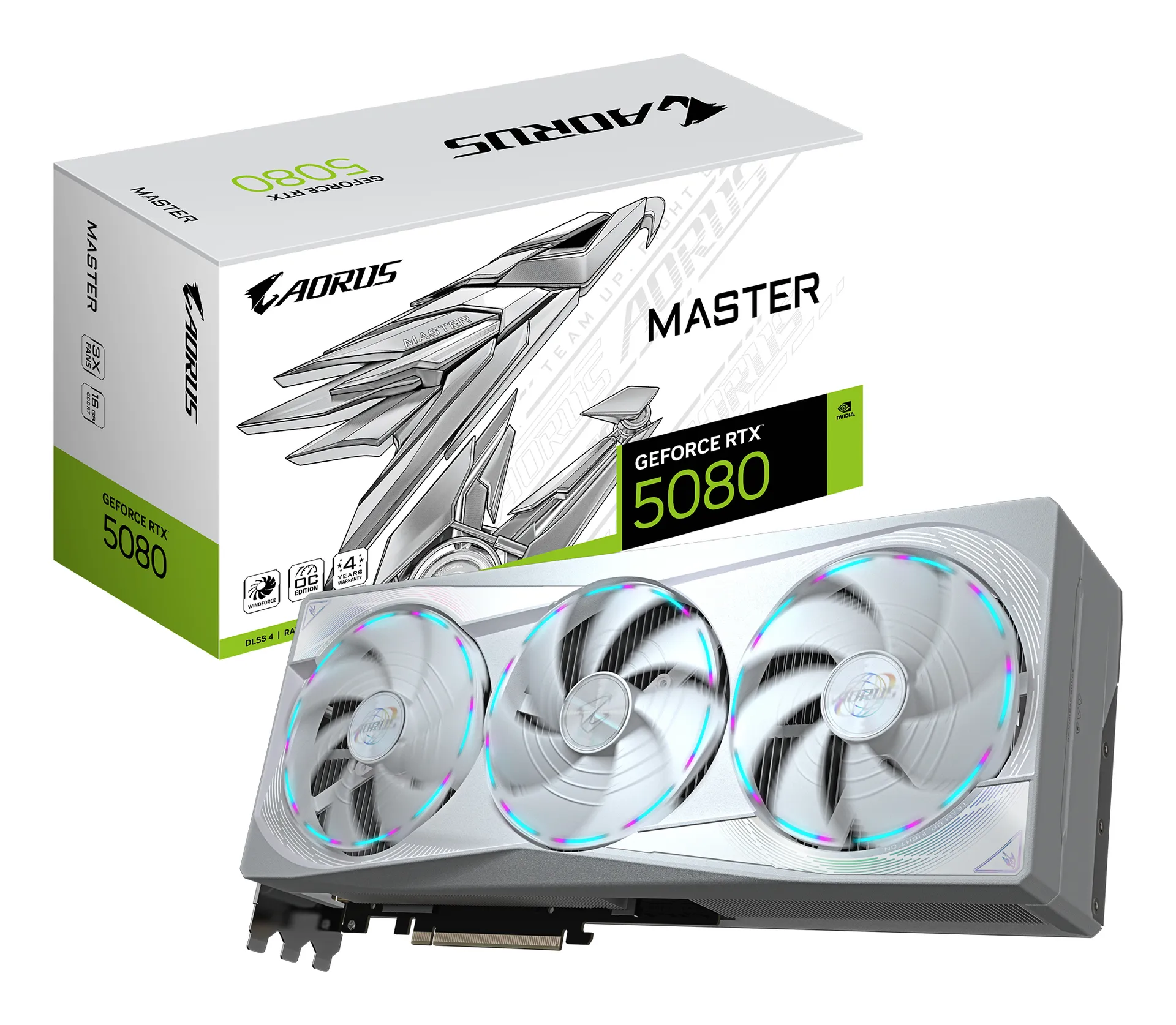 GIGABYTE AORUS GeForce RTX 5080 MASTER ICE 16G Grafikkarte – 16GB GDDR7, 256 Bit, PCI-E 5.0, 2805MHz Core Clock, 3 x DP 2.1a, 1 x HDMI 2.1b, NVIDIA DLSS 4, GV-N5080AORUSM ICE-16GD GIGABYTE AORUS GeForce RTX 5080 MASTER ICE 16G Grafikkarte – 16GB GDDR7, 256 Bit, PCI-E 5.0, 2805MHz Core Clock, 3 x DP 2.1a, 1 x HDMI 2.1b, NVIDIA DLSS 4, GV-N5080AORUSM ICE-16GD