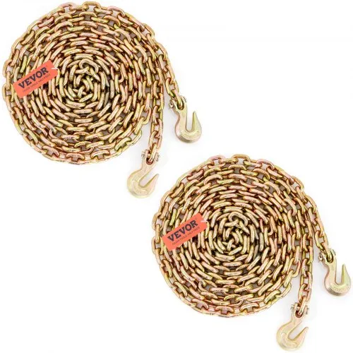VEVOR 2er-Set Abschleppkette 9,53 mm x 6 m Rückekette 3220 kg Tragfähigkeit G80 Transport Binderkette Stahl Forstkette Stahlkette robuste Kette zum Heben, Laden, Abschleppen und Festbinden usw. VEVOR 2er-Set Abschleppkette 9,53 mm x 6 m Rückekette 3220 kg Tragfähigkeit G80 Transport Binderkette Stahl Forstkette Stahlkette robuste Kette zum Heben, Laden, Abschleppen und Festbinden usw.