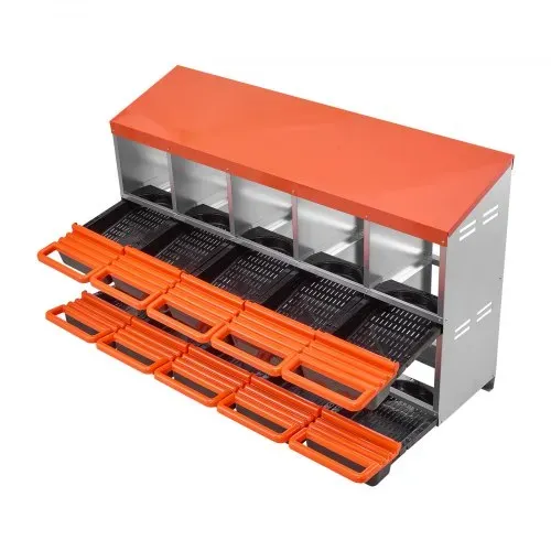 VEVOR Legenest 10 Fächer, Abrollnest aus Metall mit schützenden Auffangdeckeln, ausrollbare Legebox, Hühnernest, ideal für Hühner, Enten, Hähnchen & anderes Geflügel, 1320x525x790 mm – Bild 9