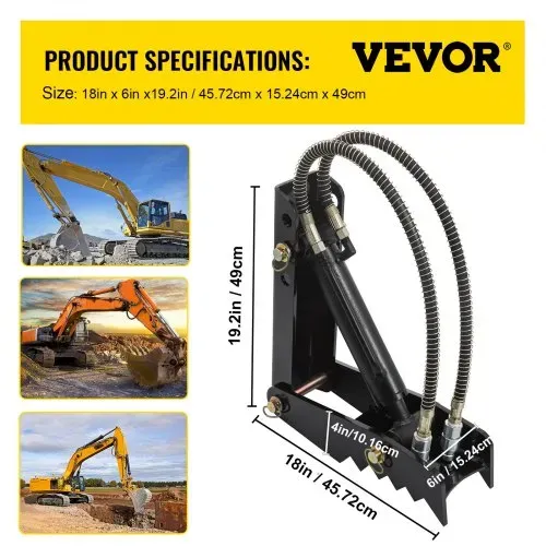 VEVOR 45,72 cm Baggerbagger-Daumenaufsätze mit Hydraulikzylinder verschweißt – Bild 6