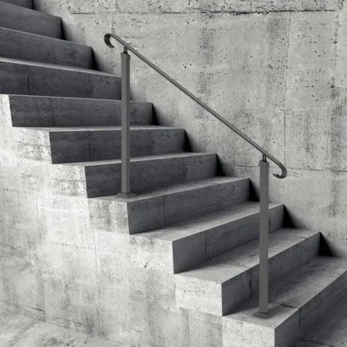 VEVOR Treppengeländer 140x13,5x97 cm Handlauf Geländer Höhe(bis zu 48 cm) & Winkel(0-52,8°) einstellbar Eingangsgeländer Eisenhandlauf Ideal für 2 oder 3 stufige Treppen mit Installationskit Schwarz – Bild 7