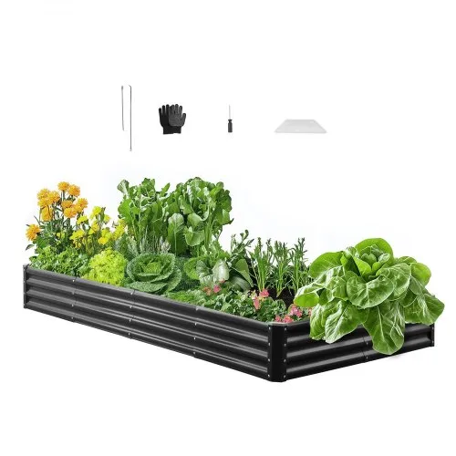 VEVOR Hochbeet Metall 2400x1200x290 mm, Pflanzbeet, Gemüsebeet, Pflanzkasten mit offenem Boden & abgerundeten Kanten, Blumenbeet, Kräuterbeet, ideal für Gemüse, Blumen, Kräuter & Sukkulenten VEVOR Hochbeet Metall 2400x1200x290 mm, Pflanzbeet, Gemüsebeet, Pflanzkasten mit offenem Boden & abgerundeten Kanten, Blumenbeet, Kräuterbeet, ideal für Gemüse, Blumen, Kräuter & Sukkulenten