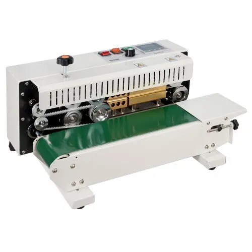 VEVOR Kontinuierliche Beutelband-Versiegelungsmaschine, 0,24-0,47 Zoll/6-12 mm Siegelbreite, Horizontale Bandsiegelmaschine mit digitaler Temperaturregelung, Beutelsiegelgerät aus Karbonstahl für 0,02-0,8 mm starke Plastikbeutelfolien – Bild 9