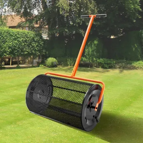 VEVOR Kompoststreuer aus Stahl Torfmoosstreuer 1,27x2cm Mesh-Korb Garten Rasen Streuer Grifflänge von 62 bis 67,5cm verstellbar 61cm Metall Mesh Korb Ideal für Dünger wie Kompost Mist Erde Torfmoos – Bild 7