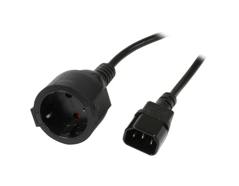 Netzkabel 230V Kaltgeräte C14(Stecker)->Schutzkontakt CEE7(Buchse), 1,8m, Synergy 21, Netzkabel 230V Kaltgeräte C14(Stecker)->Schutzkontakt CEE7(Buchse), 1,8m, Synergy 21,