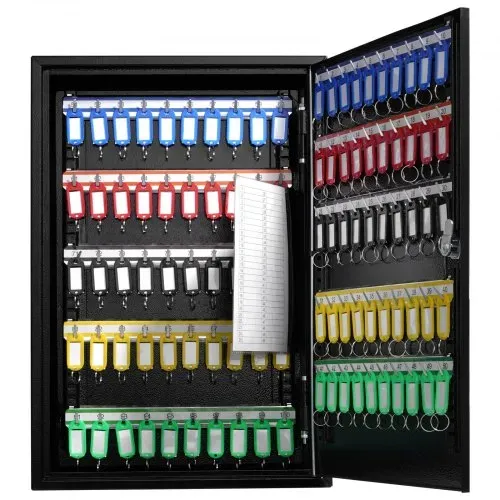 VEVOR Schlüsselschrank Schlüsselkasten 200 Schlüssel, Schwarz Schlüsselbox Schlüsseltresor Einstellbar, Abschließbarer Schlüsselschrank mit 20 Schlüsselhaltern, 2 Schlüsseln & 4 Karteikarten – Bild 10