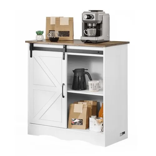 VEVOR Kaffeebarschrank 80 x 35 x 80 cm Bauernhaus-Kaffeebarschrank mit 3-stufigem Stauraum, Kaffeebartisch mit Scheunentor, Sideboard-Buffetschrank für Wohnzimmer Eingangsbereich VEVOR Kaffeebarschrank 80 x 35 x 80 cm Bauernhaus-Kaffeebarschrank mit 3-stufigem Stauraum, Kaffeebartisch mit Scheunentor, Sideboard-Buffetschrank für Wohnzimmer Eingangsbereich