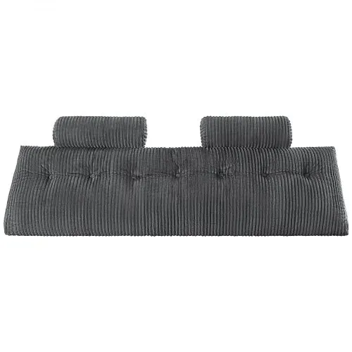 VEVOR Kopfteilkissen Keilkopfteilkissen Keilkissen (King Size) mit 2 Seitentaschen & 2 Kopfstützen, Bettkeilkissen mit waschbarem Flanelltuch, zum Lesen Spielen Arbeiten Grau (1920 x 205 x 530 mm) – Bild 9