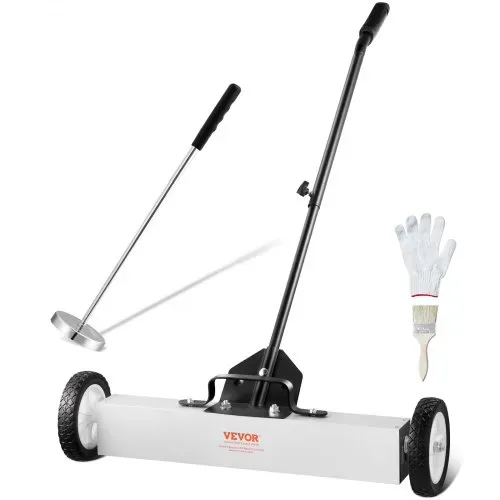 VEVOR 24-Zoll-Magnetkehrmaschine mit Rädern, 50 lbs Kapazität, mit ausziehbarem magnetischem Aufnahmewerkzeug, verstellbarem Griff, magnetischer Aufnahmekehrmaschine zum Aufnehmen von Nägeln und Schrauben, für Werkstatt, Garage, Hof VEVOR 24-Zoll-Magnetkehrmaschine mit Rädern, 50 lbs Kapazität, mit ausziehbarem magnetischem Aufnahmewerkzeug, verstellbarem Griff, magnetischer Aufnahmekehrmaschine zum Aufnehmen von Nägeln und Schrauben, für Werkstatt, Garage, Hof