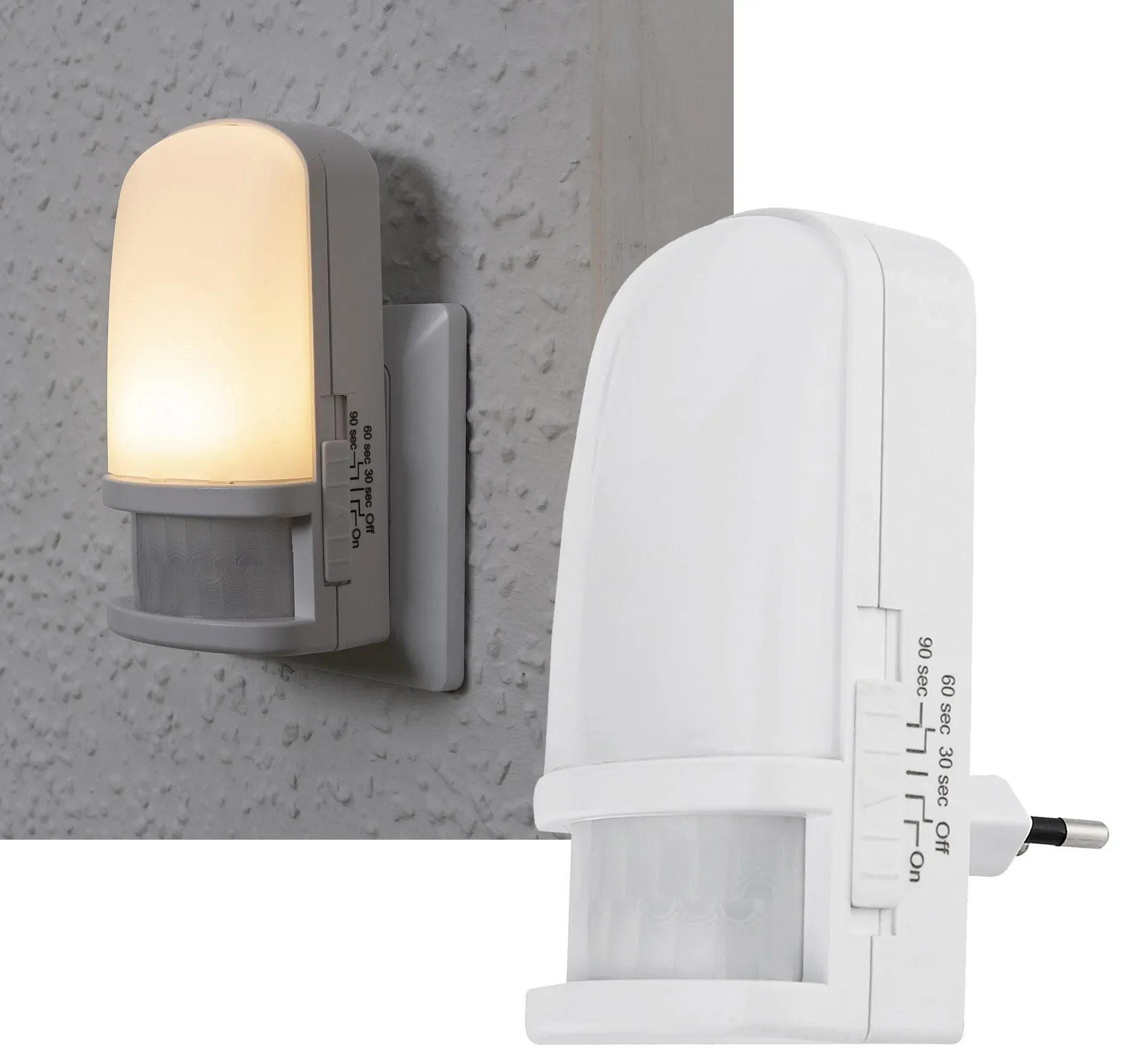 LED Nachtlicht mit Bewegungsmelder 230V, Licht Warmweiß, On/Off/Auto LED Nachtlicht mit Bewegungsmelder 230V, Licht Warmweiß, On/Off/Auto