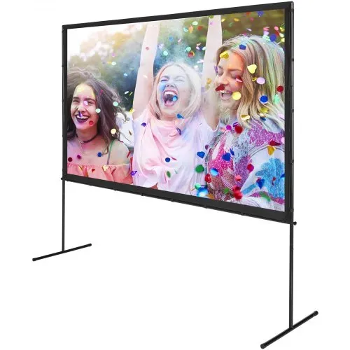 VEVOR Projektion Beamer Leinwand mit Ständer 254 cm HD 4K Outdoor Indoor Projektor Screen Schnelles Klappbare Tragbare Filmleinwand 16: 9 für Heimkino, Camping und Freizeitveranstaltungen Schwarz – Bild 10