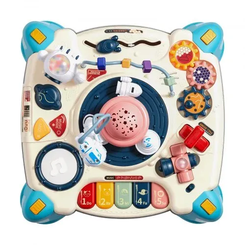 VEVOR Aktivitätstisch, Spieltisch inkl. 12 Spiele & 60 Klangquellen, Lerntisch mit Weltraumthema, Sanft Leuchtendem Sternenprojektor, Interaktiver Kindertisch, Entdeckertisch für Kinder ab 6 Monaten – Bild 9