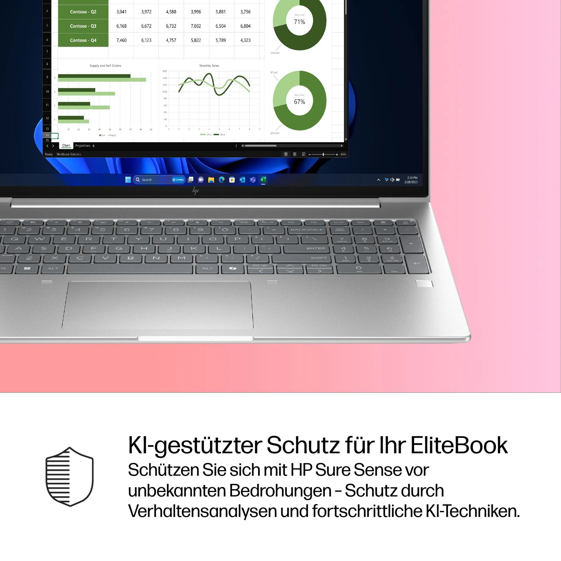 HP EliteBook 6 G1i AI Intel Core Ultra 7 255U Laptop 40,6 cm (16") WUXGA 32 GB DDR5-SDRAM 1 TB SSD Wi-Fi 7 (802.11be) Windows 11 Pro AI PC Silber – Bild 7
