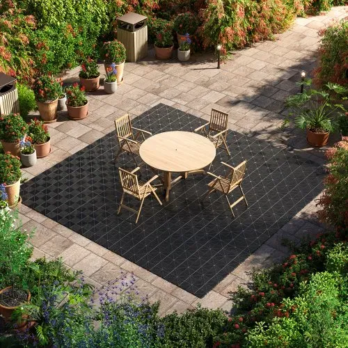 VEVOR Ineinandergreifende Drainagematten (50-tlg.) 31 x 31 cm, Garagenbodenfliesen Rutschfeste Klickfliesen aus PP, Modularer Garagenboden für Bad Küche Pool Außenbereich, Selbstentwässernd, Schwarz – Bild 7