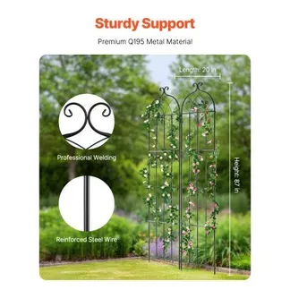 VEVOR Rankhilfe, 221 x 50 cm, 2er-Set rostfreies Metallspalier für Gartenblumen, Rankgitter für Rosen, Gurkenstütze, Kletterhilfe, Pflanzengitter, dekoratives Clematis-Spalier für Innenhöfe & Rasen VEVOR Rankhilfe, 221 x 50 cm, 2er-Set rostfreies Metallspalier für Gartenblumen, Rankgitter für Rosen, Gurkenstütze, Kletterhilfe, Pflanzengitter, dekoratives Clematis-Spalier für Innenhöfe & Rasen