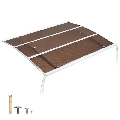 VEVOR Vordach für Haustür 120×100 cm, Pultbogenvordach, Überdachung mit Entwässerung & ABS-Halterung, Regen-, Schnee- & Sonnenschutz, Polycarbonat-Türüberdachung für Veranda & Terrasse, Braun VEVOR Vordach für Haustür 120×100 cm, Pultbogenvordach, Überdachung mit Entwässerung & ABS-Halterung, Regen-, Schnee- & Sonnenschutz, Polycarbonat-Türüberdachung für Veranda & Terrasse, Braun