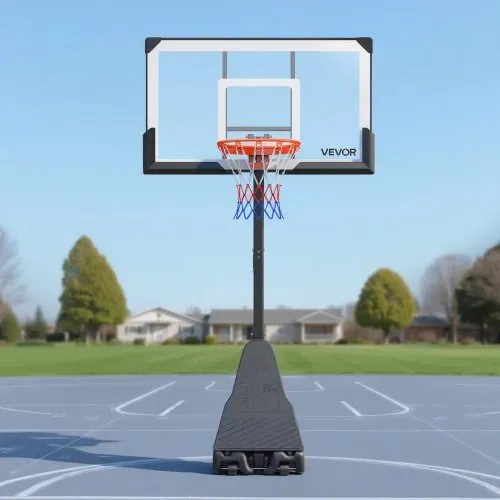 VEVOR tragbarer Basketballständer, 2,3-3,05 m höhenverstellbarer (manuell) Basketballkorb, Basketballanlage mit 139 cm PC-Rückwand, Basketballkorsystem Backboard-Set für Terrassen Schulen – Bild 7