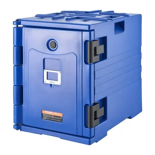VEVOR Isolierter Speisenbehälterträger Warmhaltebox für Gastronomie 90 L, Speisenbehälter mit Doppelschnallen & Griffen, Speisenbehälterträger Lebensmitteltransportbox für Restaurant Kantine blau – Bild 10