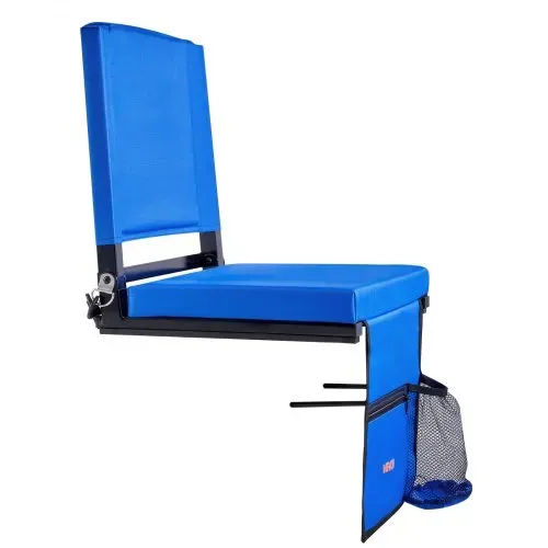 VEVOR Stadionsitz klappbarer Tribünenstuhl mit Rückenlehne, gepolsterter Tribünensitz mit Schultergurt & Getränkehalter & Haken & Seitentasche, Stadionstuhl (431,8 mm breit) Blau 2 Stk. – Bild 8