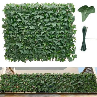 VEVOR Künstliche Hecke 63,5×320 cm, Pflanzenwand, Ausziehbarer Sichtschutz, Efeu-Sichtschutzzaun, Windschutz, Heckenzaun, Kunstpflanzen Balkonverkleidung für Hochzeiten, Außengärten, Hinterhöfe VEVOR Künstliche Hecke 63,5×320 cm, Pflanzenwand, Ausziehbarer Sichtschutz, Efeu-Sichtschutzzaun, Windschutz, Heckenzaun, Kunstpflanzen Balkonverkleidung für Hochzeiten, Außengärten, Hinterhöfe