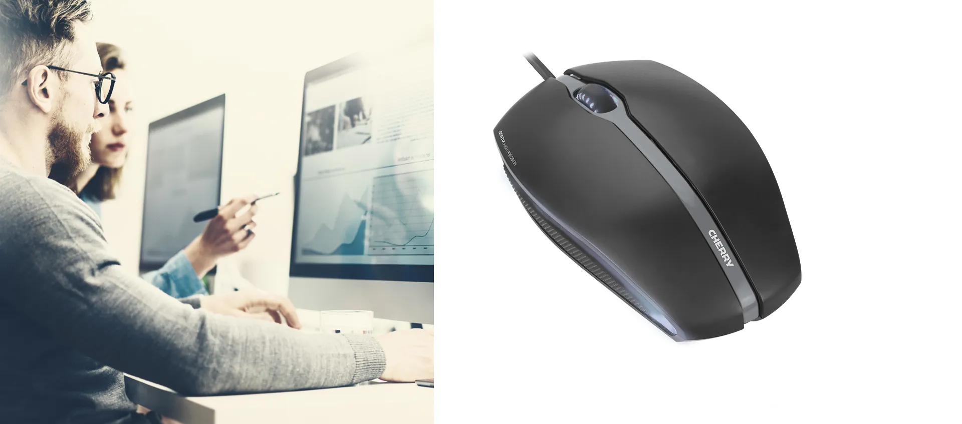 CHERRY GENTIX CORDED ILLUMINATED Maus, Schwarz, USB – Bild 5